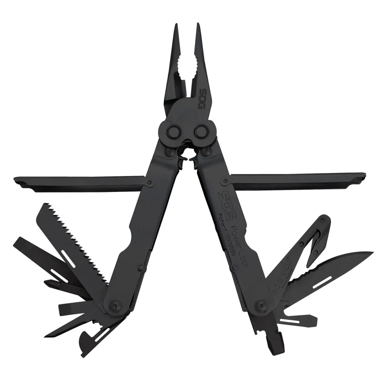 SOG PowerLock Black, V-Cutter, Nylon Pouch