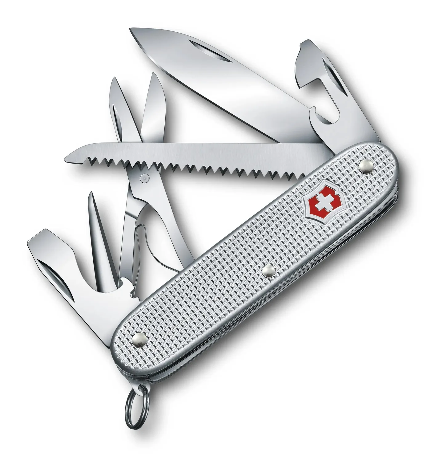 Victorinox Farmer X Alox, closed, silver scales